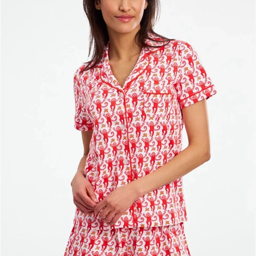 Women's Red and White Pajama Set - Picture 1 of 5